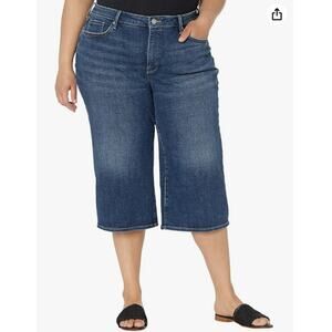 NYDJ Women Wide Leg Pedal Pusher Jeans Sz 18 Stretch High Rise Seline Denim NWT